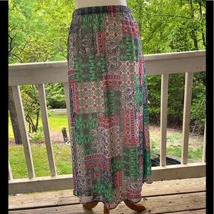 Kim Rogers Patchwork Print Maxi Skirt S
